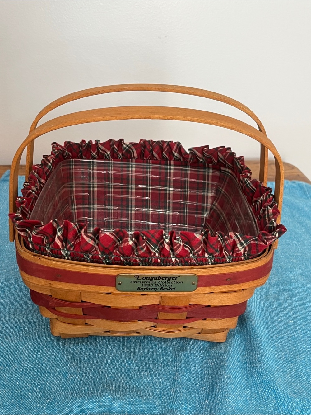 Longaberger 1993 Christmas Red Bayberry Basket Set